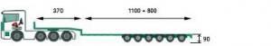 6 axles semi-trailer extensible